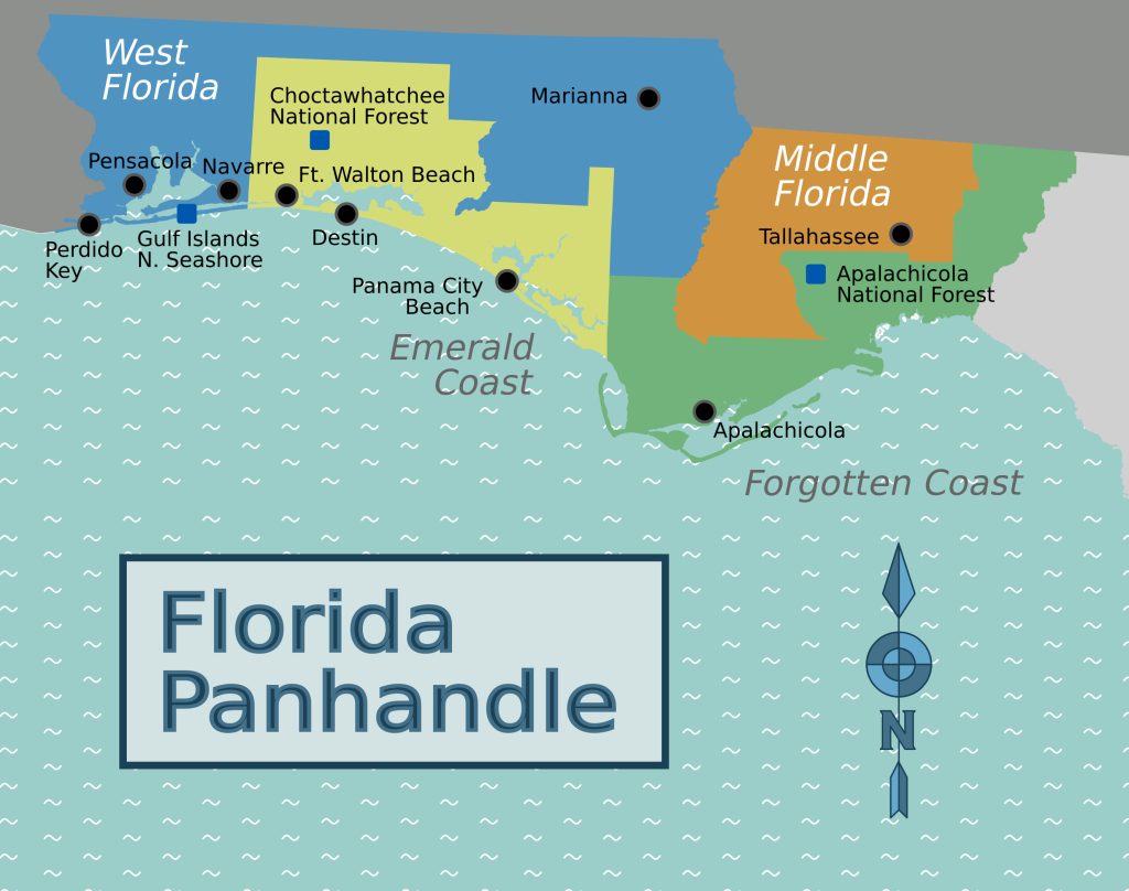 Map of Florida Panhandle Exploring - Florida Panhandle Static Map 1024x808